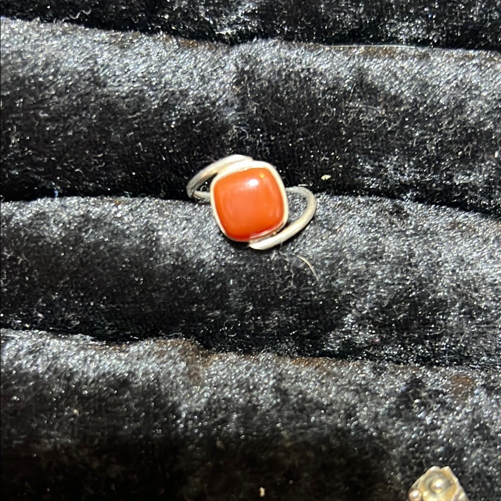 Beautiful, Natural, Genuine Carnelian stone set in Sterling 925 Silver  size 7